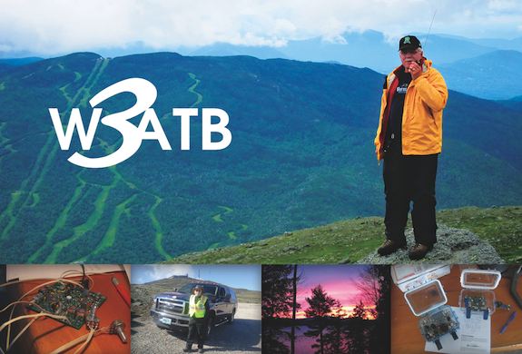 Here's the front of my QSL card. I was standing on the side of Mt. Washington working the Climb to the Clouds Auto Race in 2011.