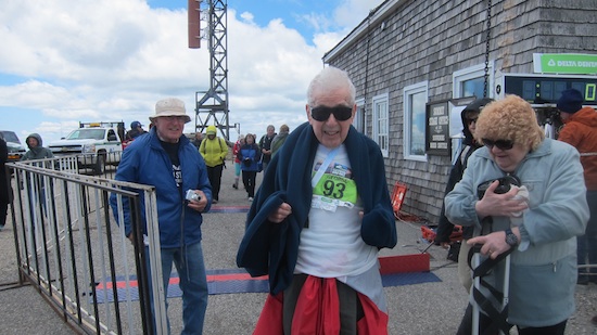 Here's Joe Etzweiler moments after crossing the finish line. Photo credit: Tim Carter, 2013