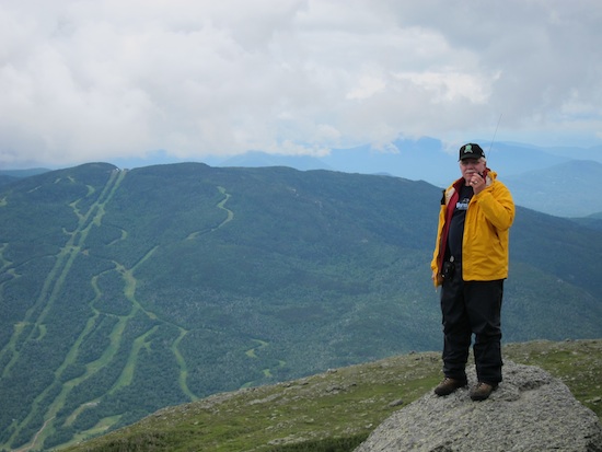 I'm on Mt. Washington at the 2011 Climb to the Clouds Auto Race up the storied sinuous road to the summit!