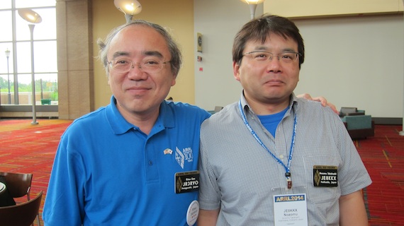 Ritsu is on the left and Nozumu is on the right. Two very polite men. Photo credit: Tim Carter - W3ATB