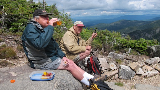 Dick, N1LT, satisfying his thirst while Jim was satisfying his insatiable appetite for QSOs of any type, anytime, anywhere. Photo credit: Tim Carter - W3ATB