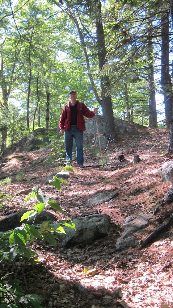 Here's Jim near the top of the trail. The Ledges is just behind him about 300 feet away. Photo credit: Tim Carter - W3ATB