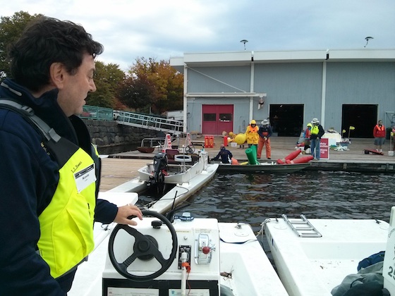 Here's Kevin checking out the launch controls before we left the dock. Photo credit: Tim Carter - W3ATB