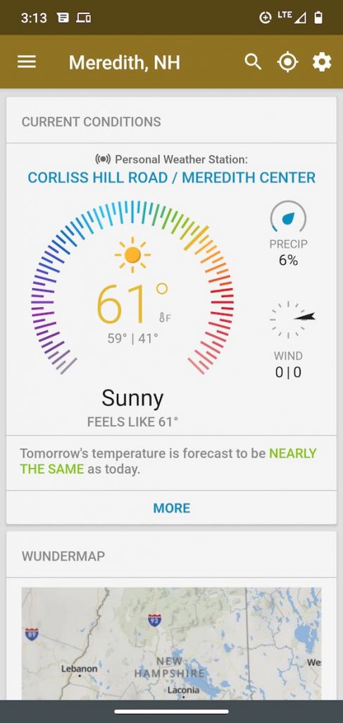 Meredith Weather March 11 2021