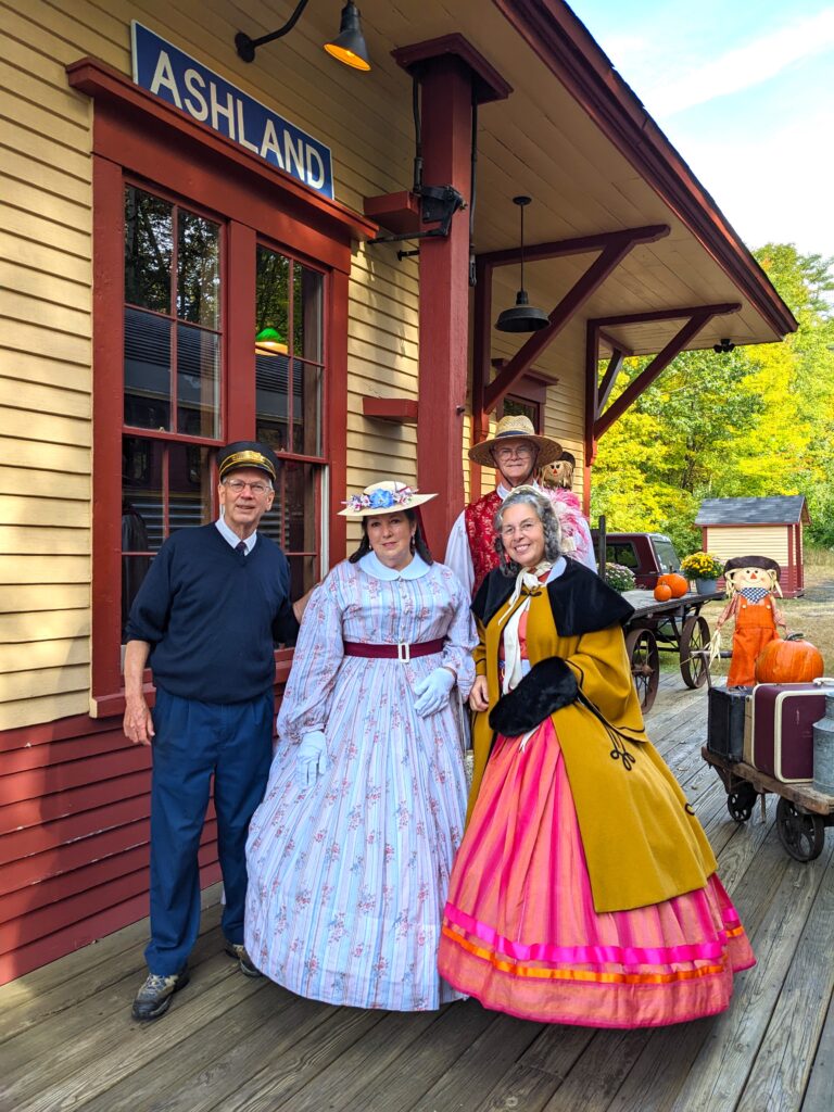 re-enactors at ashland nh railroad station