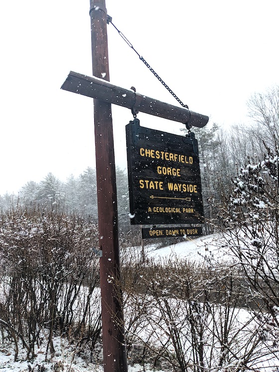 chesterfield gorge state park sign